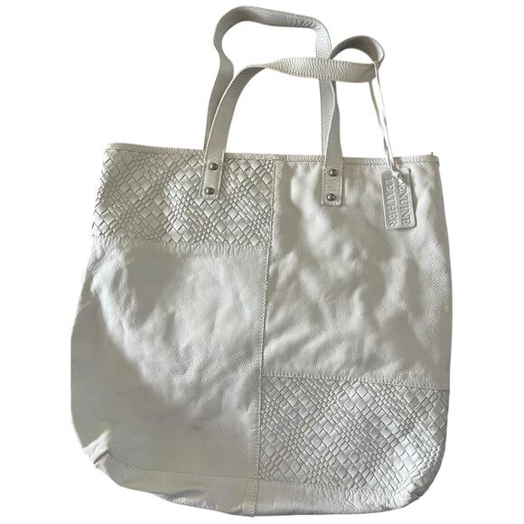 shoulder bag & wristlet gray taupe soft 100% leather zip closure no brand - Picture 2 of 9